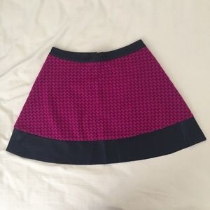 Hot Pink/Faux Leather Skater Skirt